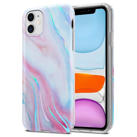 Pokrowiec Etui Do Apple iPhone 11 w Biało Różowy Marmur No. 15 Obudowa Case Cover Silikon Plecki Cadorabo Cadorabo