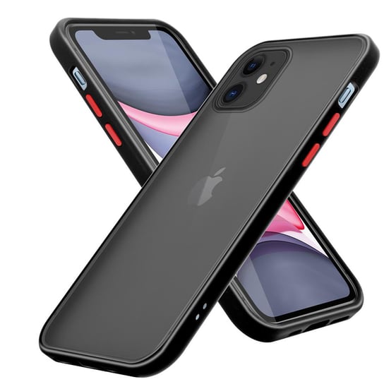Pokrowiec Etui Do Apple iPhone 11 w Matowe Czarno - Czerwone Guziki TPU Hard Case Obudowa Ochronny Cadorabo Cadorabo