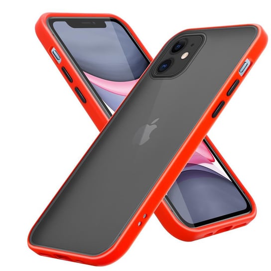 Pokrowiec Etui Do Apple iPhone 11 w Matowe Czerwono - Czarne Guziki TPU Hard Case Obudowa Ochronny Cadorabo Cadorabo