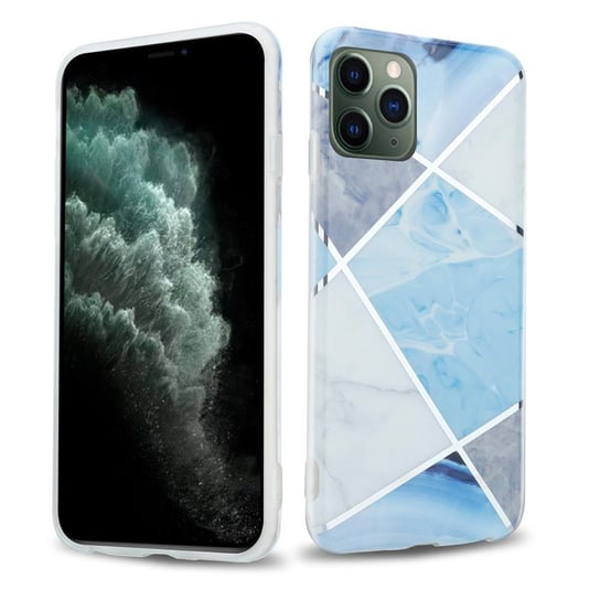 Pokrowiec Etui Do Apple iPhone 12 MINI w Niebiesko Biało Szary Marmur No. 2 Obudowa Case Cover Silikon Plecki Cadorabo Cadorabo