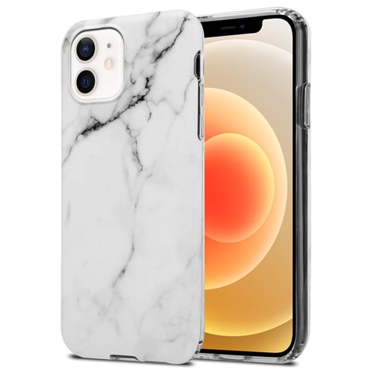 Pokrowiec Etui Do Apple iPhone 12 PRO MAX w Biało Szary Marmur No. 23 Obudowa Case Cover Silikon Plecki Cadorabo Cadorabo