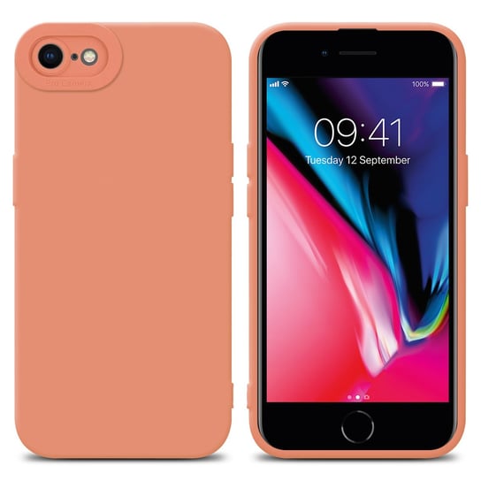 Pokrowiec Etui Do Apple iPhone 7 / 7S / 8 / SE 2020 w FLUID JASNY POMARAŃCZOWY TPU Silikonowe Obudowa Ochronny Case Cover Cadorabo Cadorabo
