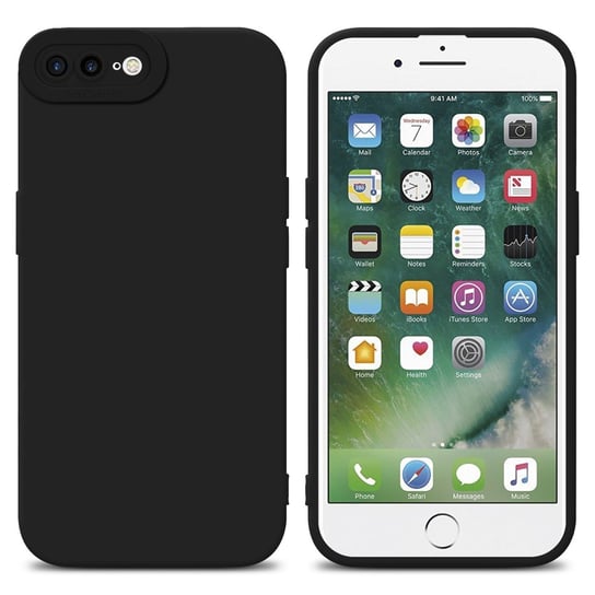 Pokrowiec Etui Do Apple iPhone 7 PLUS / 7S PLUS / 8 PLUS w FLUID CZERŃ TPU Silikonowe Obudowa Ochronny Case Cover Cadorabo Cadorabo