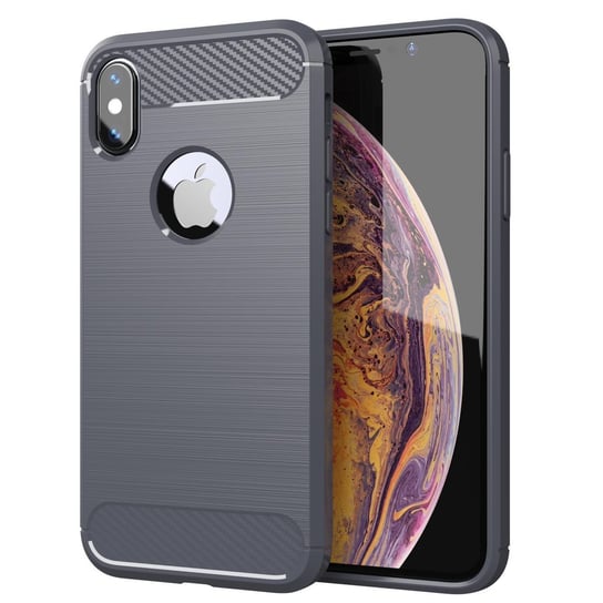 Pokrowiec Etui Do Apple iPhone X / XS w BRUSHED SZARY Pokrowiec Ochronny Obudowa Case Cover Cadorabo Cadorabo