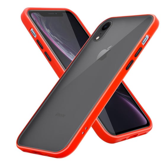Pokrowiec Etui Do Apple iPhone XR w Matowe Czerwono - Czarne Guziki TPU Hard Case Obudowa Ochronny Cadorabo Cadorabo