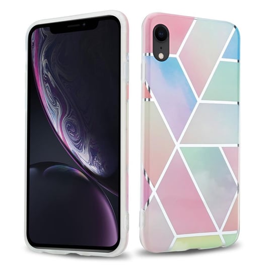 Pokrowiec Etui Do Apple iPhone XR w Tęczowy Marmur No. 11 Obudowa Case Cover Silikon Plecki Cadorabo Cadorabo