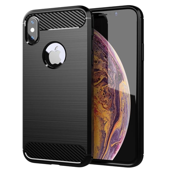 Pokrowiec Etui Do Apple iPhone XS MAX w BRUSHED CZARNY Pokrowiec Ochronny Obudowa Case Cover Cadorabo Cadorabo