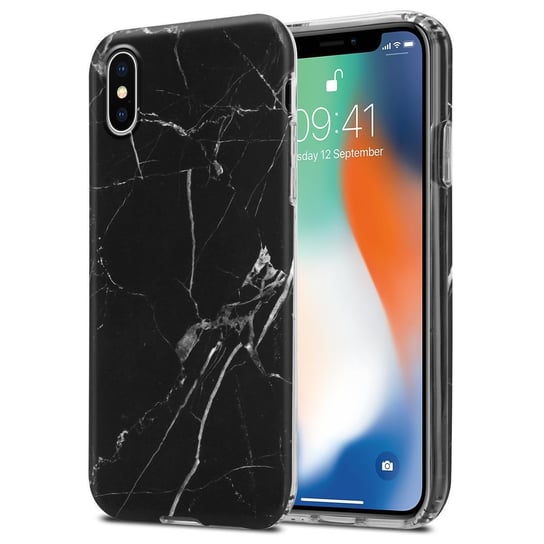 Pokrowiec Etui Do Apple iPhone XS MAX w Czarno Biały Marmur No. 22 Obudowa Case Cover Silikon Plecki Cadorabo Cadorabo
