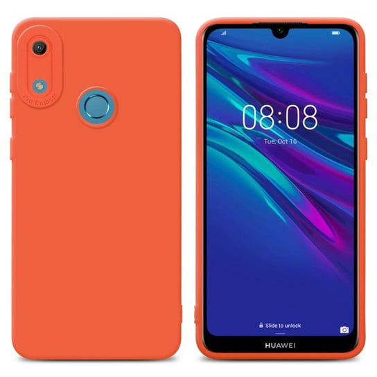 Pokrowiec Etui Do Huawei Y6 2019 w FLUID POMARAŃCZA TPU Silikonowe Obudowa Ochronny Case Cover Cadorabo Cadorabo