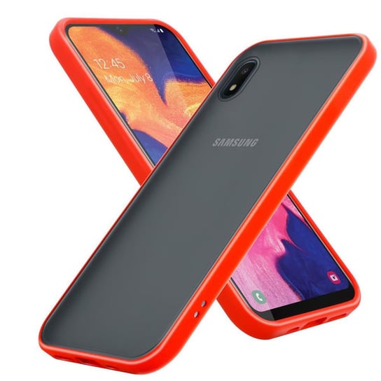 Pokrowiec Etui Do Samsung Galaxy A10e / A20e w Matowe Czerwono - Czarne Guziki TPU Hard Case Obudowa Ochronny Cadorabo Cadorabo