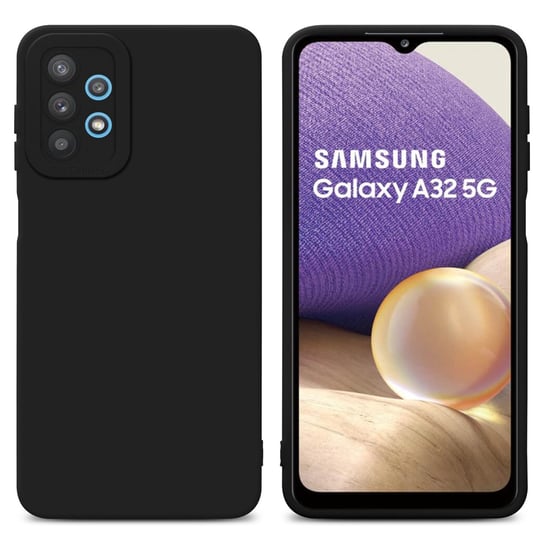 Pokrowiec Etui Do Samsung Galaxy A32 5G w FLUID CZERŃ TPU Silikonowe Obudowa Ochronny Case Cover Cadorabo Cadorabo