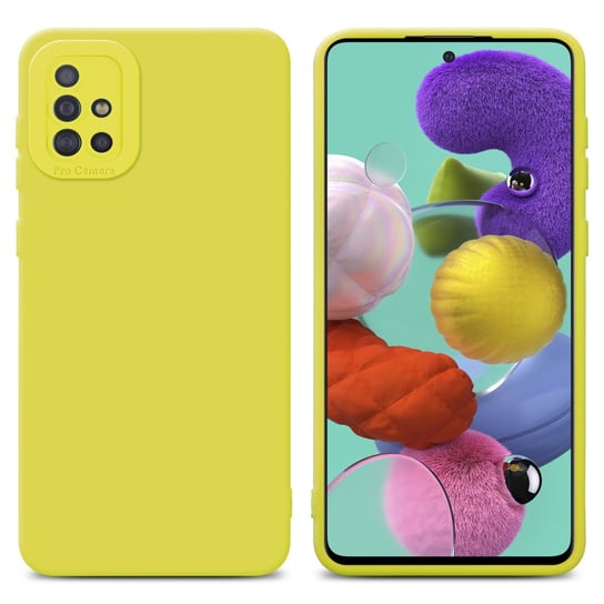 Pokrowiec Etui Do Samsung Galaxy A51 4G / M40s w FLUID ŻÓŁTY TPU Silikonowe Obudowa Ochronny Case Cover Cadorabo Cadorabo