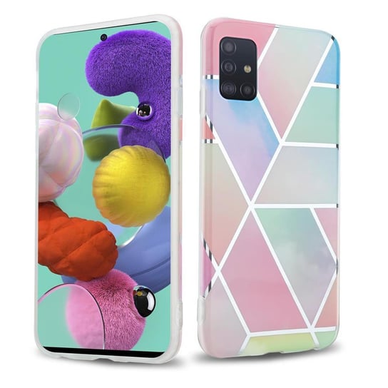 Pokrowiec Etui Do Samsung Galaxy A51 5G w Tęczowy Marmur No. 11 Obudowa Case Cover Silikon Plecki Cadorabo Cadorabo