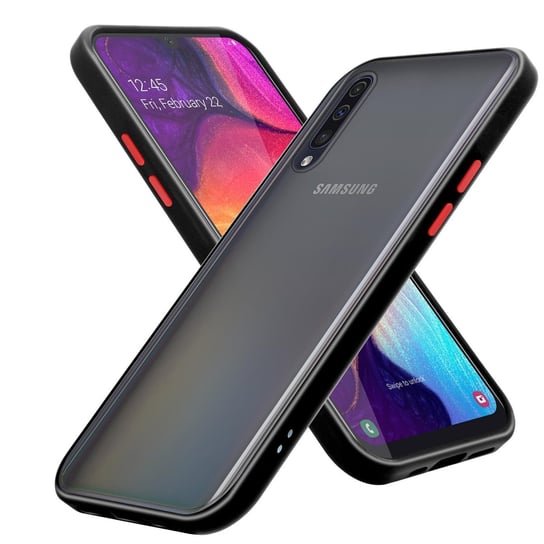 Pokrowiec Etui Do Samsung Galaxy A70 / A70s w Matowe Czarno - Czerwone Guziki TPU Hard Case Obudowa Ochronny Cadorabo Cadorabo