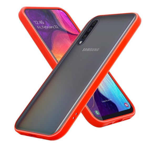 Pokrowiec Etui Do Samsung Galaxy A70 / A70s w Matowe Czerwono - Czarne Guziki TPU Hard Case Obudowa Ochronny Cadorabo Cadorabo