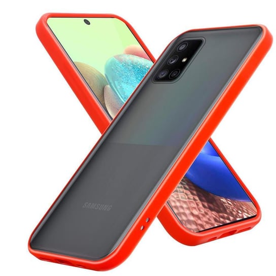 Pokrowiec Etui Do Samsung Galaxy A71 4G w Matowe Czerwono - Czarne Guziki TPU Hard Case Obudowa Ochronny Cadorabo Cadorabo