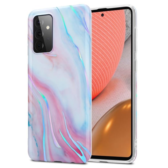 Pokrowiec Etui Do Samsung Galaxy A72 4G / 5G w Biało Różowy Marmur No. 15 Obudowa Case Cover Silikon Plecki Cadorabo Cadorabo