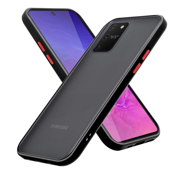 Pokrowiec Etui Do Samsung Galaxy A91 / S10 LITE / M80s w Matowe Czarno - Czerwone Guziki TPU Hard Case Obudowa Ochronny Cadorabo Cadorabo