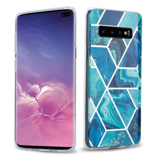 Pokrowiec Etui Do Samsung Galaxy S10 PLUS w Niebieskie Fale Marmur No. 13 Obudowa Case Cover Silikon Plecki Cadorabo Cadorabo