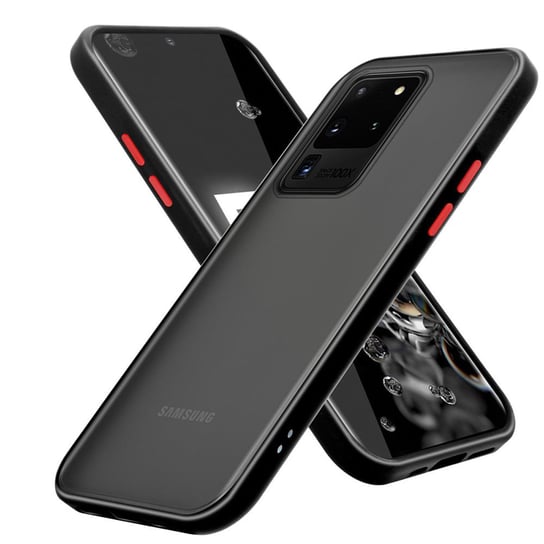 Pokrowiec Etui Do Samsung Galaxy S20 ULTRA w Matowe Czarno - Czerwone Guziki TPU Hard Case Obudowa Ochronny Cadorabo Cadorabo