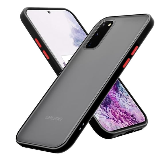 Pokrowiec Etui Do Samsung Galaxy S20 w Matowe Czarno - Czerwone Guziki TPU Hard Case Obudowa Ochronny Cadorabo Cadorabo