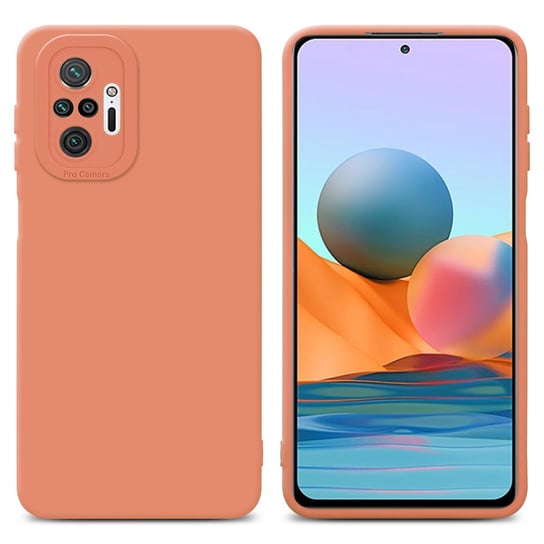 Pokrowiec Etui Do Xiaomi RedMi NOTE 10 PRO w FLUID JASNY POMARAŃCZOWY TPU Silikonowe Obudowa Ochronny Case Cover Cadorabo Cadorabo