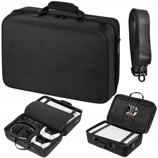 Pokrowiec etui kuferek walizka torba pojemnik na ps5 do przenoszenia konsoli PlayStation 5 PS 5 | czarny Vortex