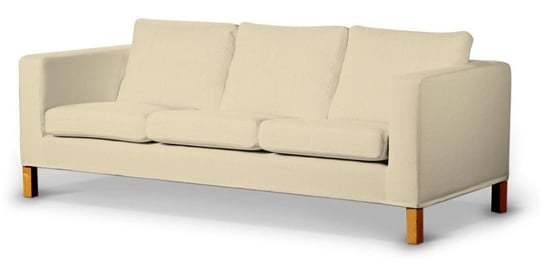 Pokrowiec krótki na nierozkładaną sofę 3-osobową Karlanda, DEKORIA, Chenille, kremowy szenil Dekoria
