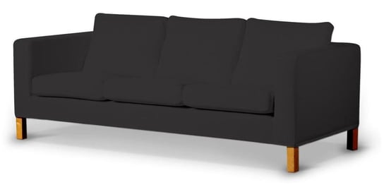 Pokrowiec krótki na nierozkładaną sofę 3-osobową Karlanda, DEKORIA, Cotton Panama, grafitowy Dekoria