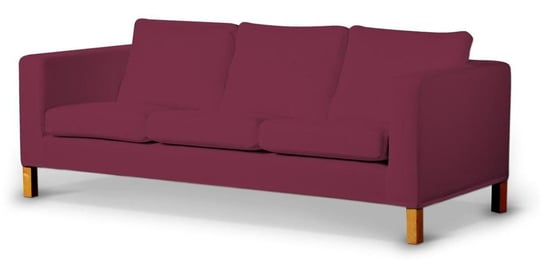 Pokrowiec krótki na nierozkładaną sofę 3-osobową Karlanda, DEKORIA, Cotton Panama, śliwkowy Dekoria