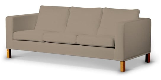 Pokrowiec krótki na nierozkładaną sofę 3-osobową, Karlanda, DEKORIA, Cotton Panama, szaro-brązowy Dekoria