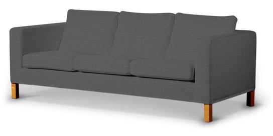 Pokrowiec krótki na nierozkładaną sofę 3-osobową, Karlanda, DEKORIA, Edinburgh, grafitowy Dekoria