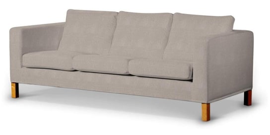 Pokrowiec krótki na nierozkładaną sofę 3-osobową, Karlanda, DEKORIA, Etna, beżowo-szary Dekoria