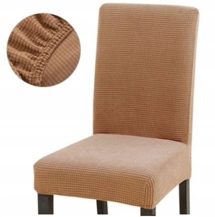POKROWIEC krzesło BRĄZOWY BRĄZ GRUBY elastyczny Meble odNowa