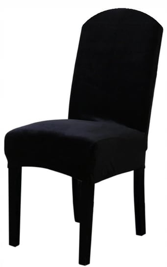 Pokrowiec krzesło welur czarny z okrągłym oparciem [21r10] Ubieramy Meble