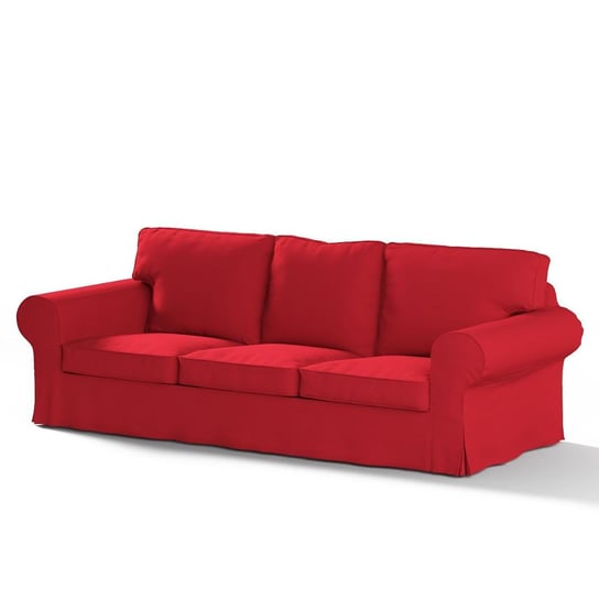 Pokrowiec na 3-osobową nierozkładaną sofę Ektorp, DEKORIA, Cotton Panama, czerwony Dekoria