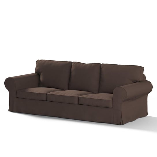 Pokrowiec na 3-osobową rozkładaną sofę Ektorp, DEKORIA, Cotton Panama, ciemny brąz Dekoria