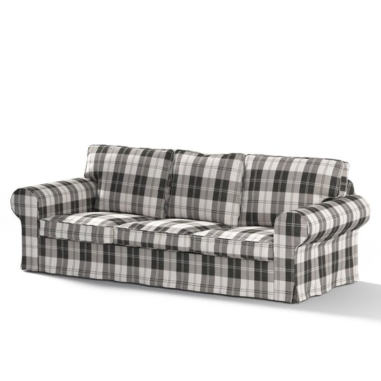Pokrowiec na 3-osobową rozkładaną sofę Ektorp, DEKORIA, Edinburgh, czarno-biała krata Dekoria