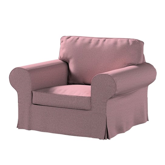 Pokrowiec na fotel Ektorp, DEKORIA, różowy z czarną nitką, 103x82x73 cm Dekoria