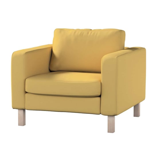 Pokrowiec na fotel Karlstad, Cotton Panama, krótki, zgaszony żółty, 89x89x64 cm Dekoria