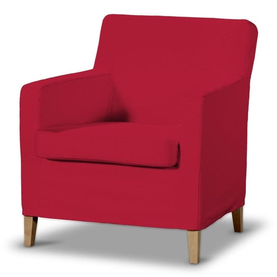 Pokrowiec na fotel Karlstad, DEKORIA, Cotton Panama, czerwony Dekoria