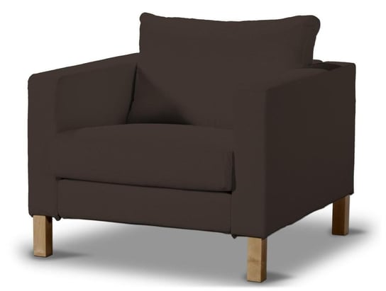 Pokrowiec na fotel Karlstad, DEKORIA, Cotton Panama, krótki, ciemny brąz Dekoria