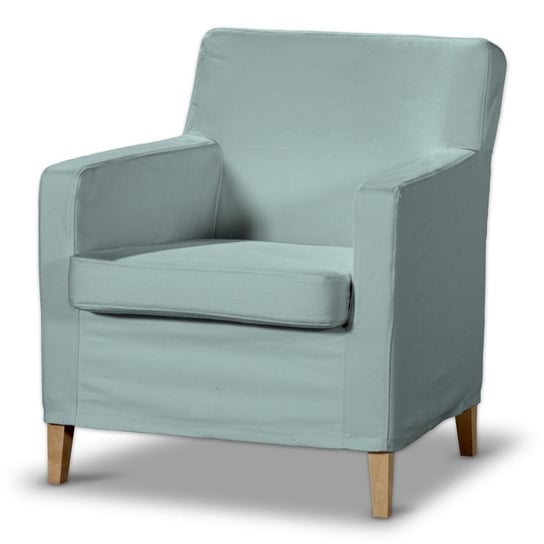 Pokrowiec na fotel Karlstad DEKORIA, Cotton Panama, pastelowy błękitny Dekoria