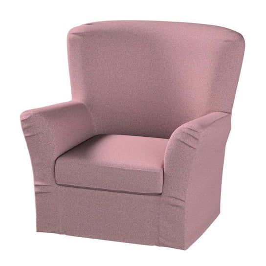 Pokrowiec na fotel Tomelilla wysoki z zakładkami, Amsterdam, różowy Z Czarną Nitką, 78x60x88 cm Dekoria
