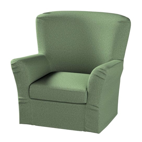 Pokrowiec na fotel Tomelilla wysoki z zakładkami, Amsterdam, zielony melanż, 78x60x88 cm Dekoria