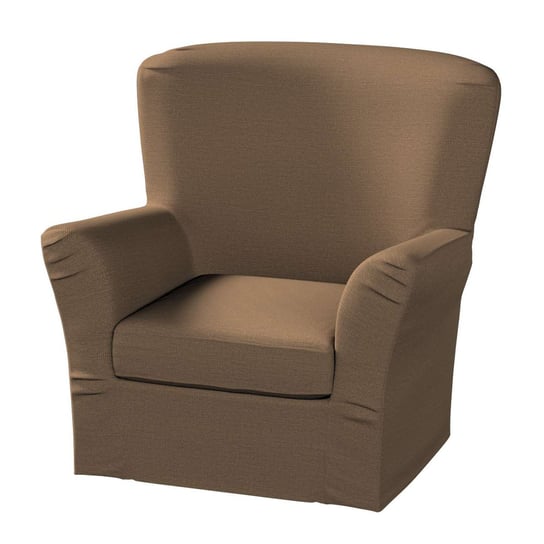 Pokrowiec na fotel Tomelilla wysoki z zakładkami, Bergen, brązowy, 78x60x88 cm Dekoria