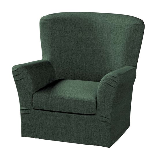 Pokrowiec na fotel Tomelilla wysoki z zakładkami, City, leśna zieleń szenil, 78x60x88 cm Dekoria