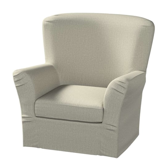 Pokrowiec na fotel Tomelilla wysoki z zakładkami, City, szaro-beżowy szenil, 78x60x88 cm Dekoria