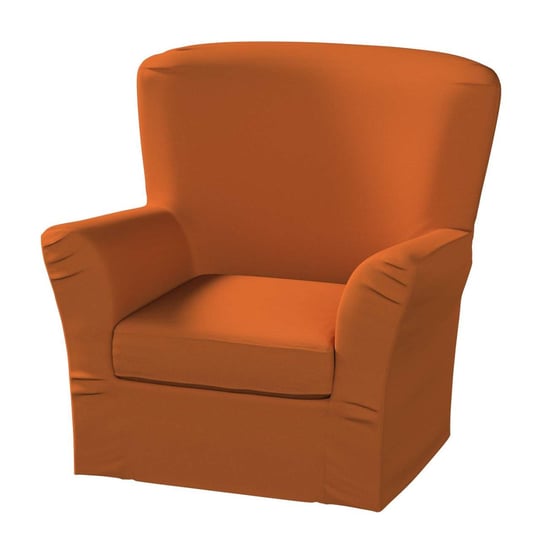 Pokrowiec na fotel Tomelilla wysoki z zakładkami, Cotton Panama, rudy, 78x60x88 cm Dekoria