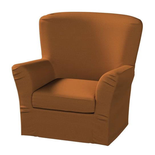 Pokrowiec na fotel Tomelilla wysoki z zakładkami, Living, karmelowy, 78x60x88 cm Dekoria